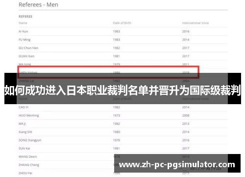 如何成功进入日本职业裁判名单并晋升为国际级裁判