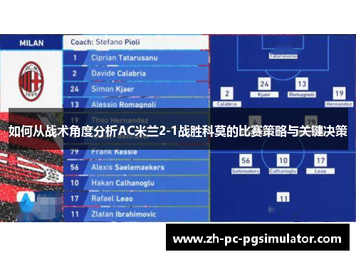 如何从战术角度分析AC米兰2-1战胜科莫的比赛策略与关键决策
